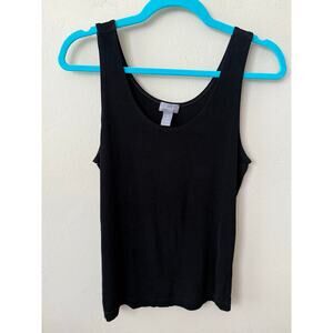 Chico's Size 3 XL Black Microfiber Contemporary Tank Top Acetate/Spandex